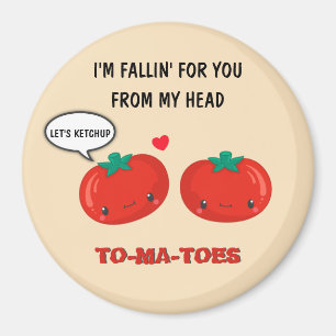 Íman Dia de os namorados kawaii fofo de amor ao tomate 
