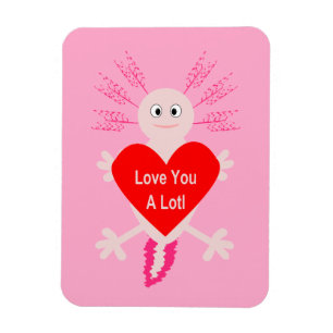 Íman Dia de os namorados Love Heart Axolotl