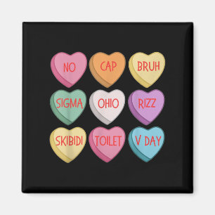 Íman Dia de os namorados Skibidi Rizz Candy Heart Groov