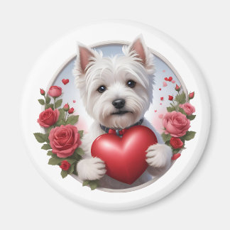 Íman Dia de os namorados Westie de coração