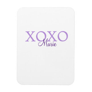 Íman Dia de os namorados Xoxo adicione nome pastel roxo