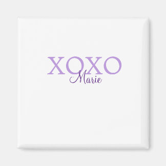 Íman Dia de os namorados Xoxo adicione nome pastel roxo