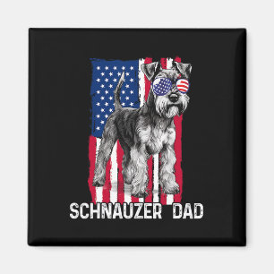 Íman Dia de os pais De Cão Gift Mini Schnauzer Usa Flag