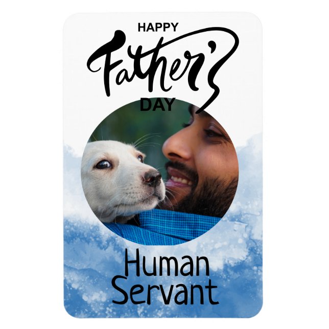 Íman Dia de os pais Feliz, Servidores Humanos, Azul (Vertical)