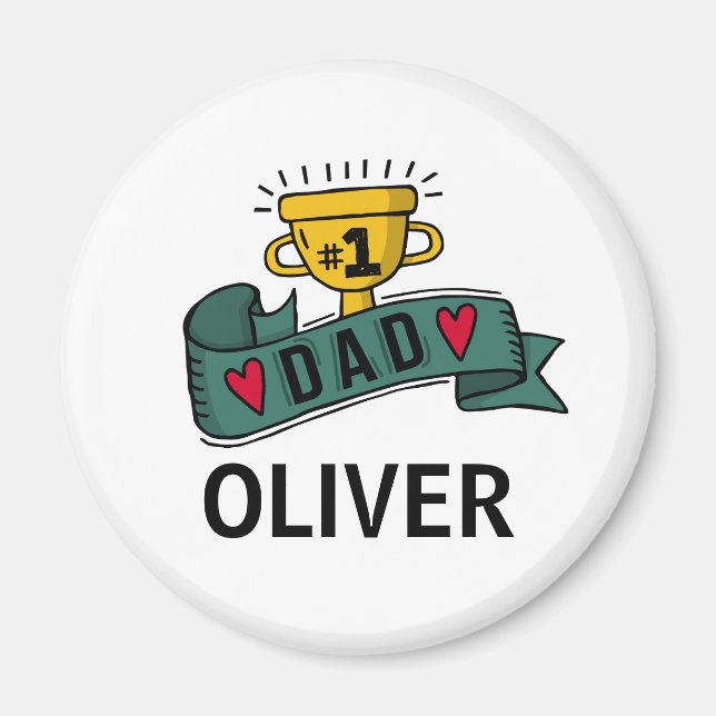 Íman Dia de os pais Personalizado de Nome Personalizado (Frente)