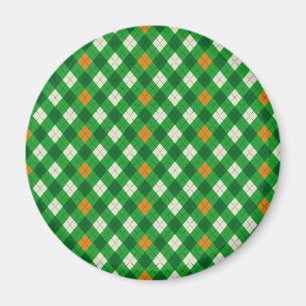 Íman Dia de São Patrício argyle colorido irlandês