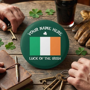 Íman Dia de São Patrício Bandeira da Irlanda Nome Perso