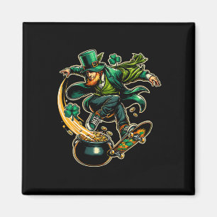 Íman Dia de São Patrício De Patins De Skate Leprechaun 