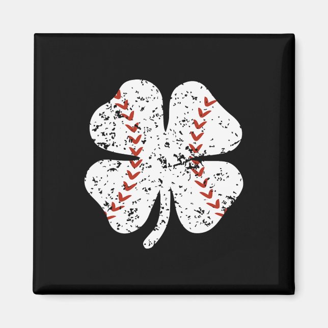Íman Dia de São Patrício de Shamrock Baseball Pitcher H (Frente)