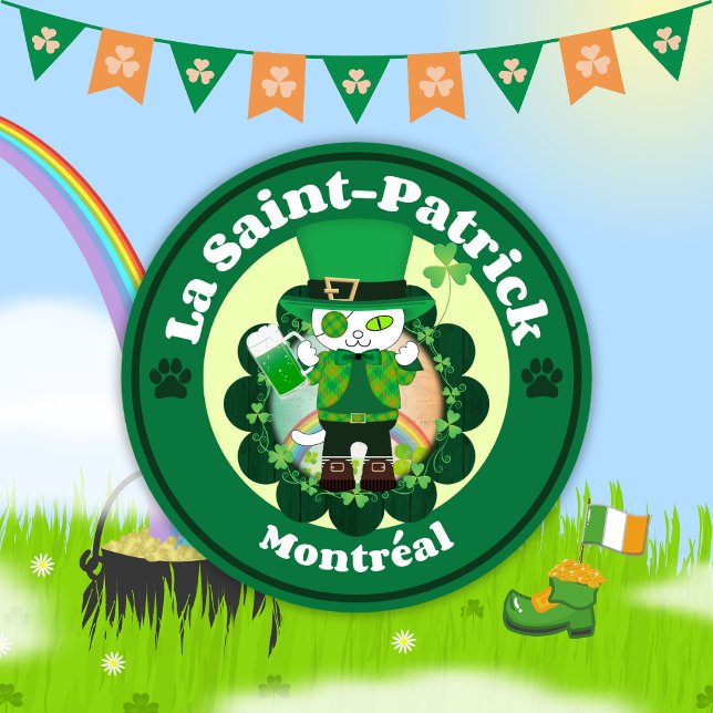 Íman Dia de São Patrício em Montreal (St. Patrick's Day in Montreal Magnet（front))