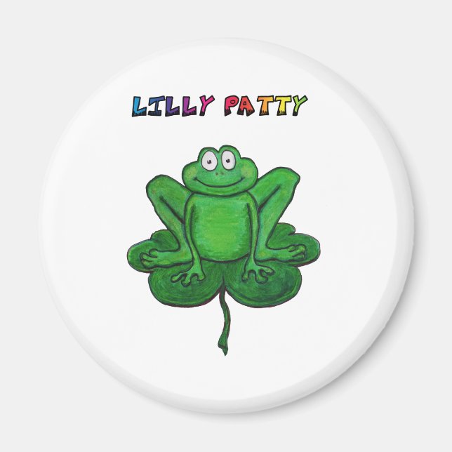 Íman Dia de São Patrício Funny Lilly Patty Pad Sapo (Frente)