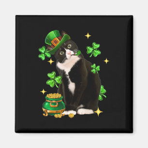 Íman Dia de São Patrício Gato Irlandês Shamrock Gato Tu