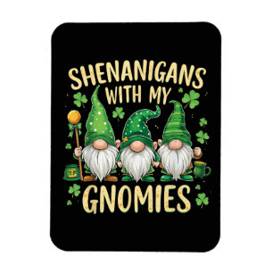 Íman Dia de São Patrício Gnome Shamrock Sortudo