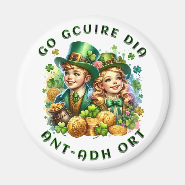 Íman Dia de São Patrício | Go gcuire Dia an t-ádh ort (Frente)