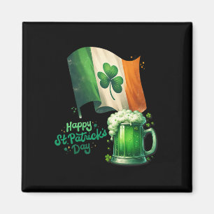 Íman Dia de São Patrício Irish Beer Ireland Flag Men Wo