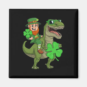 Íman Dia de São Patrício Leprechaun Andando T Rex Diver