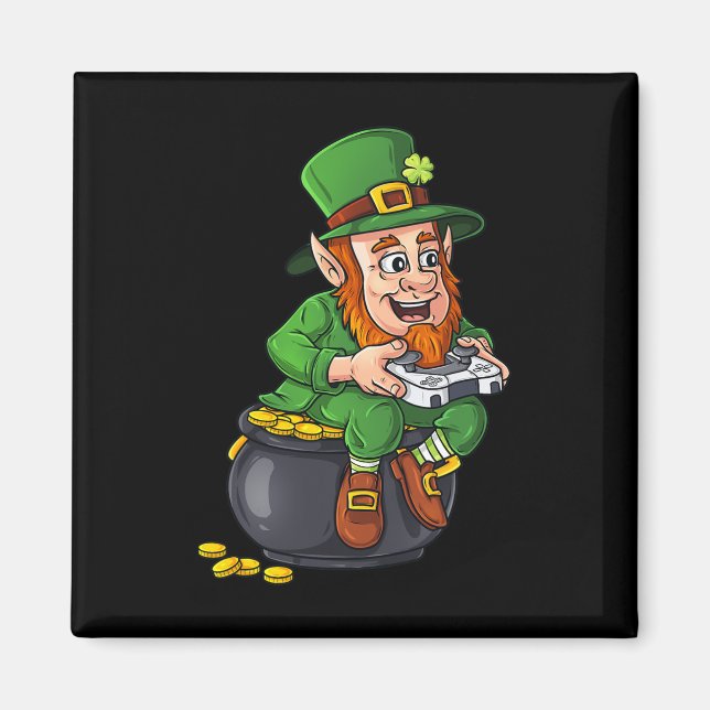 Íman Dia de São Patrício Leprechaun Video Game Controll (Frente)