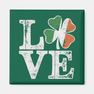 Íman Dia de São Patrício Love Lucky Irish Shamrock Gree