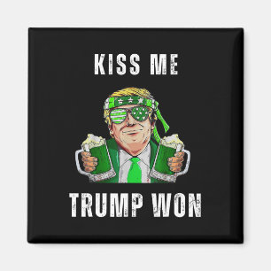 Íman Dia de São Patrício Republicano Kiss Me Trump Ganh