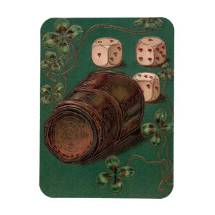 Íman Dia de São Patrício Vintage, Sorte Dados Irlandese
