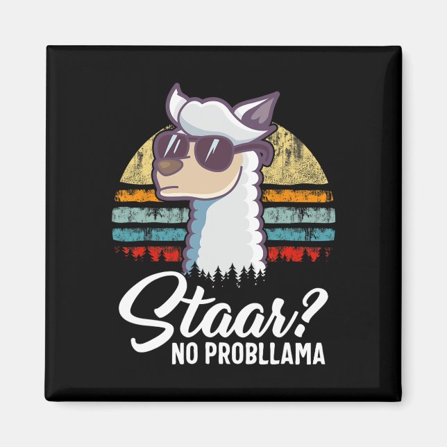 Íman Dia de Teste do Texas Llama Alpaca Para Estudantes (Frente)