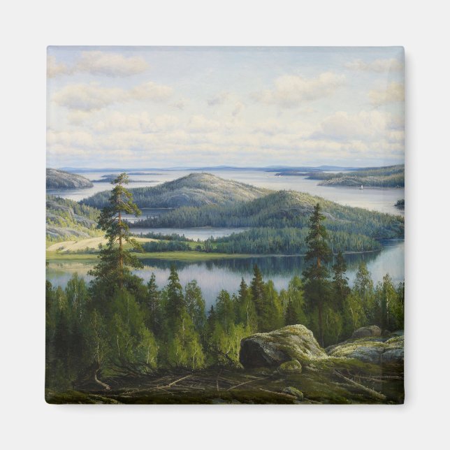 Íman Dia de Verão no lago Paijanne, Waenerberg (Frente)