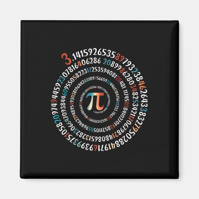 Íman Dia Divertido do Pi 3.14 Símbolo do Pi Número em E (Frente)