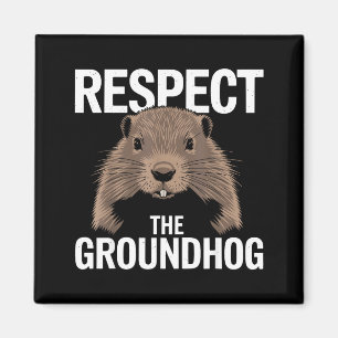 Íman Dia Divertido do Woodchuck Respeite o Animal Groun