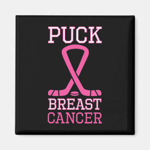 Íman Dia do Cancer de Hockey com Gelo Rosa com Câncer d