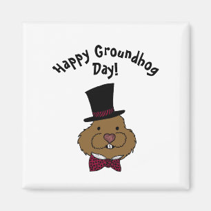 Íman Dia do Groundhog   Arco superior Tie Magnet