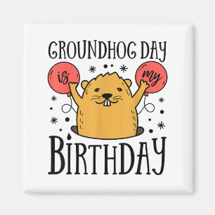 Íman Dia do Marmota é Meu Aniversário Divertido Festa R