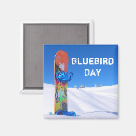 Íman Dia do Pássaro Azul, Snowboard em Snowy Slope