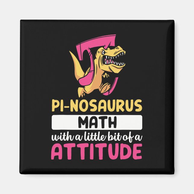 Íman Dia do Pi Matemática Dinossauro Dino Pi  (Frente)