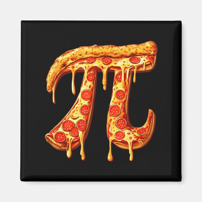 Íman Dia do Pi Símbolo do Pi Pizza Matemática Divertida (Frente)