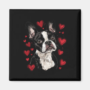 Íman Dia dos Namorados Boston Terrier