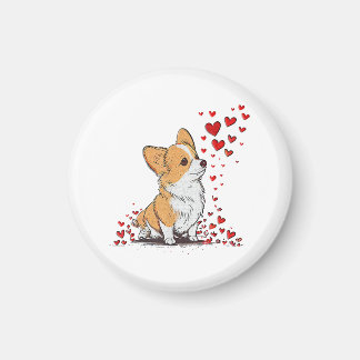 Íman Dia dos Namorados Cachorro Fofo Corgi Dia dos Namo