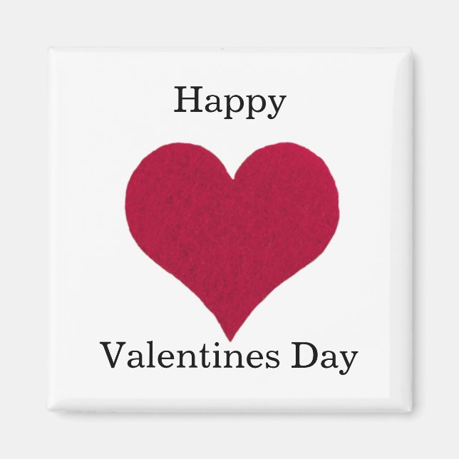 Íman Dia dos Namorados Felizes do Coração Vermelho (Frente)