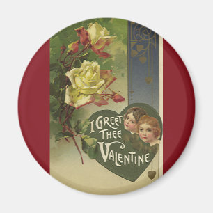 Íman Dia dos namorados, meninas e rosas do Victorian do