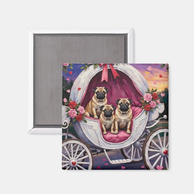 Íman Dia dos Namorados Pug (Front/Back)