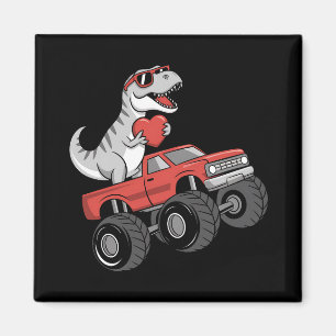 Íman Dia dos Namorados T Rex Dinossauro Montando Caminh