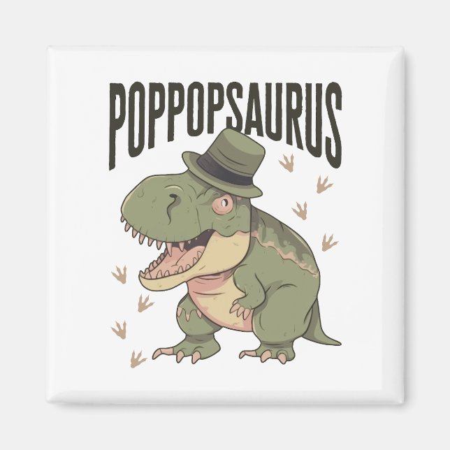 Íman Dia dos Pais Avô Dinossauro Poppopsaurus (Frente)