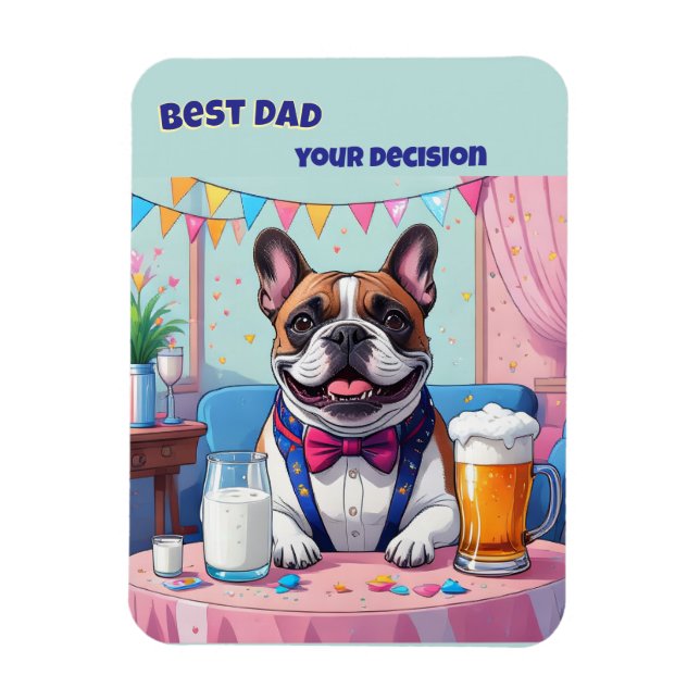 Íman Dia dos Pais com French Bulldog (Vertical)