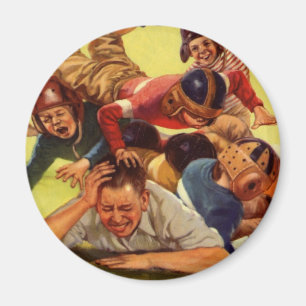 Íman Dia dos Pais Vintage, Futebol Crianças e Cachorro 