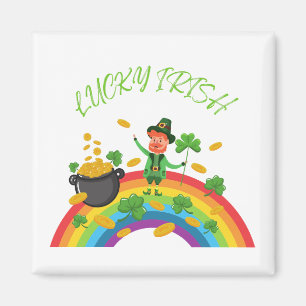 Íman Dia dos Patricks - Engraçada Lucky Irish Leprechau