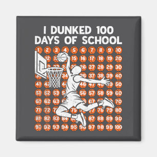 Íman Dia Escolar 100 Dias Eu Basquete Dunked 100º 100