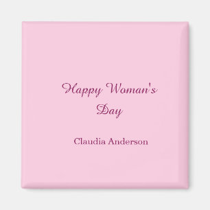 Íman dia feliz da mulher rosa nome estiloso caligrafia