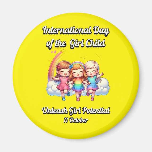 Íman Dia Internacional da Garota. Potencial Menina. (Frente)