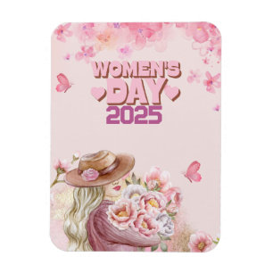 Íman Dia Internacional da Mulher 2025 com Desenho Flora