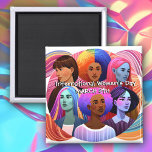 Íman Dia Internacional da Mulher | Celebração da iguald<br><div class="desc">Celebrar o Dia da Mulher com estes adesivos cheio de mulheres de diferentes culturas e cores. Diversidade,  igualdade estão sendo celebradas no dia 8 de março.</div>