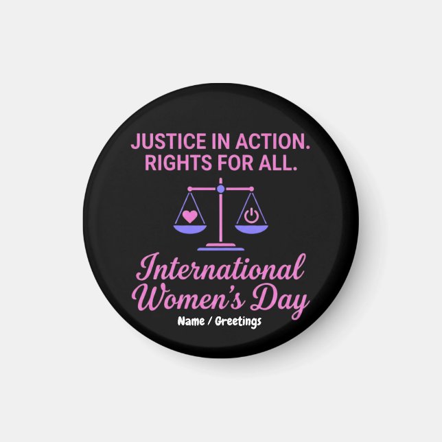 Íman Dia Internacional da Mulher Justiça em Ação Direit (Frente)